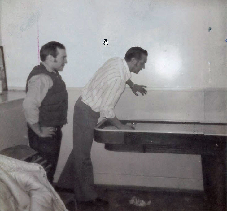 Crib Tournament March 8 1975 Don Rae watching Bill Pacholek